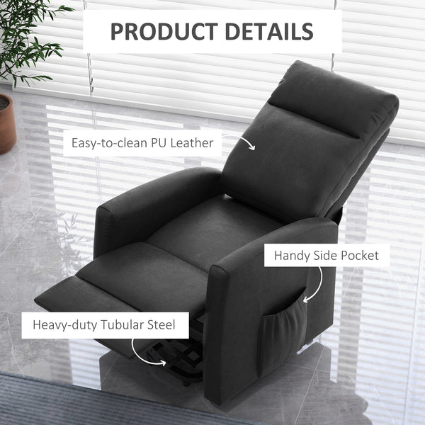 Electric Lift Recliner Chair with Remote Control and Side Pocket, Grey