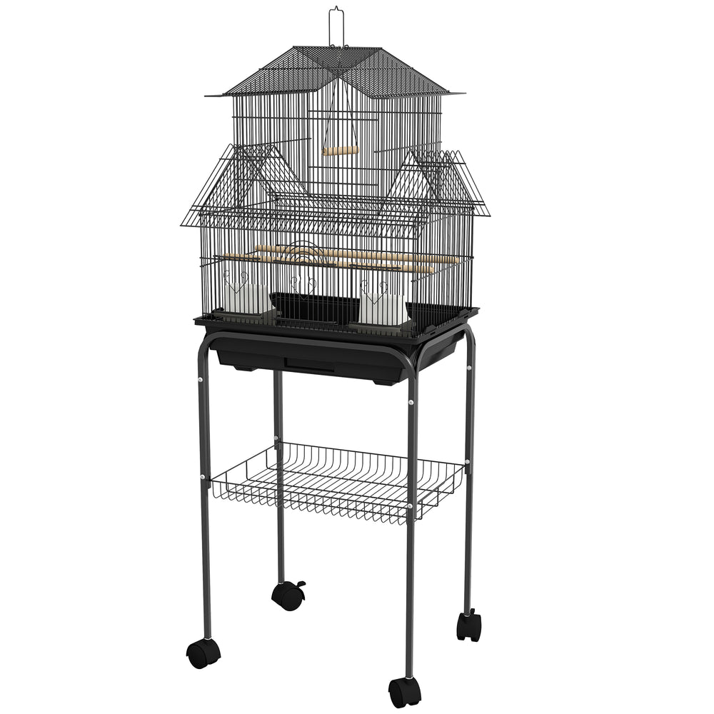 48" Bird Cage with Perch, Swing, Food Container, Sliding Tray and Handle