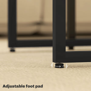 Set of 3 nesting coffee tables with metal frame, brown