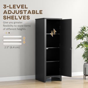 Storage unit with 4 tiered shelves, black