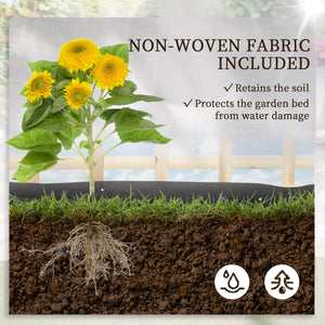 Raised wooden planter with trellis