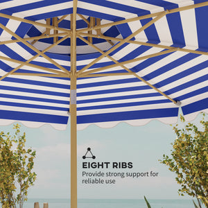 8.8-foot umbrella with crank, blue 