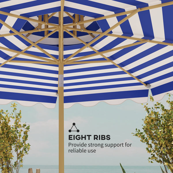 8.8-foot umbrella with crank, blue 