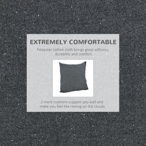 Hanging macrame cotton hammock with two soft cushions, dark grey