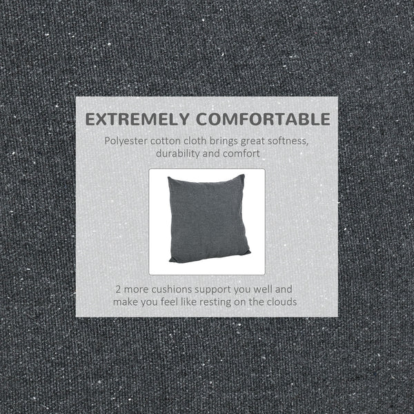 Hanging macrame cotton hammock with two soft cushions, dark grey