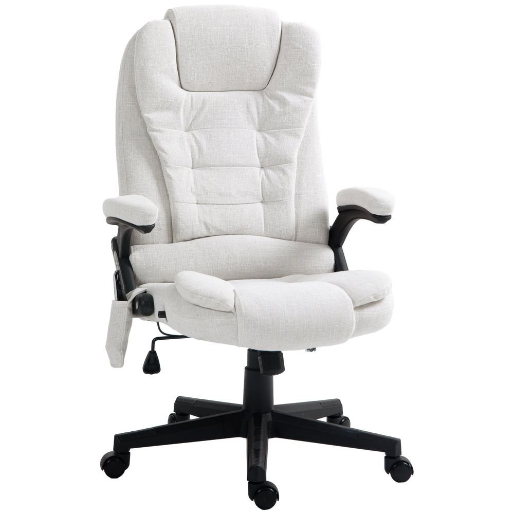 Reclining massage office chair, white