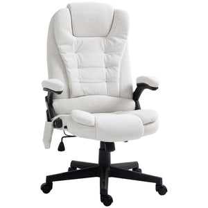 Reclining massage office chair, white