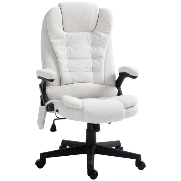 Reclining massage office chair, white