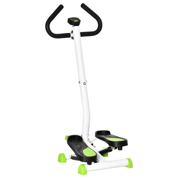 Twist Stepper with Adjustable Resistance and LCD Display - White and Green