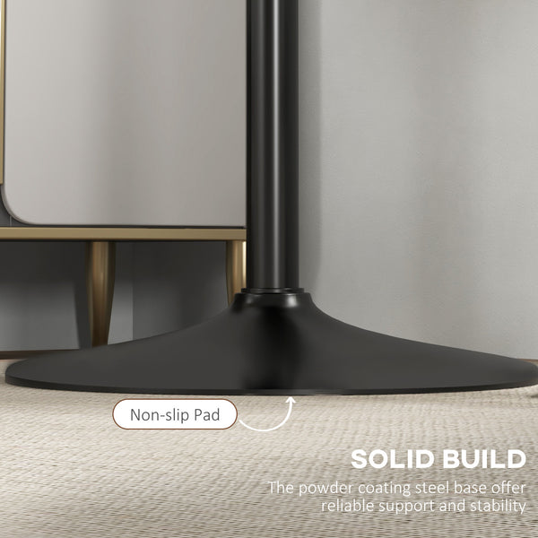 Modern round high bar table, black