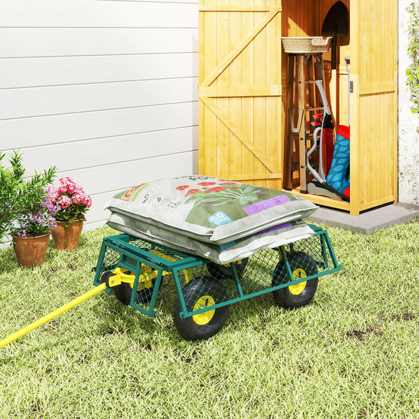Garden cart with removable side panels, green