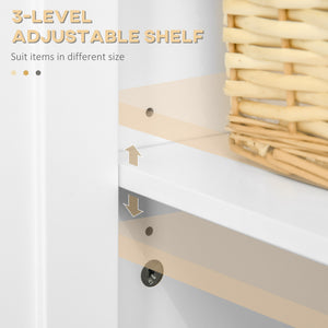 Sideboard with drawer, double-door cabinet and adjustable shelf, white.
