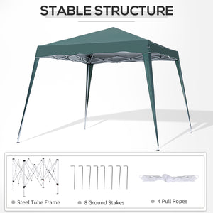 8 x 8 Folding Awning with Carry Bag, Green