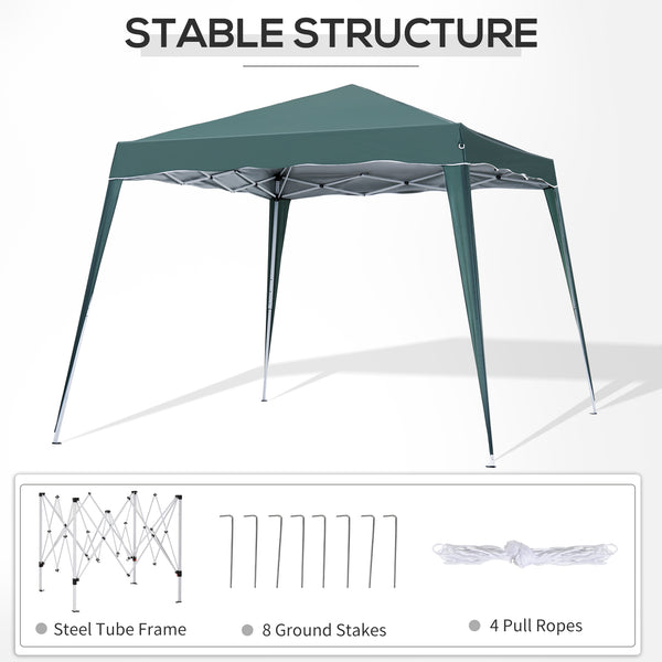 8 x 8 Folding Awning with Carry Bag, Green