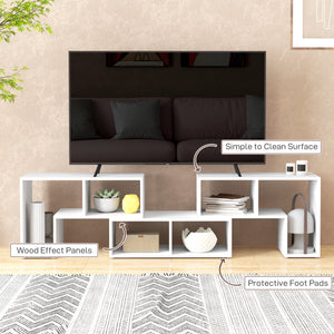 3-piece modular TV stand with 6 compartments for TVs up to 75 in. – White