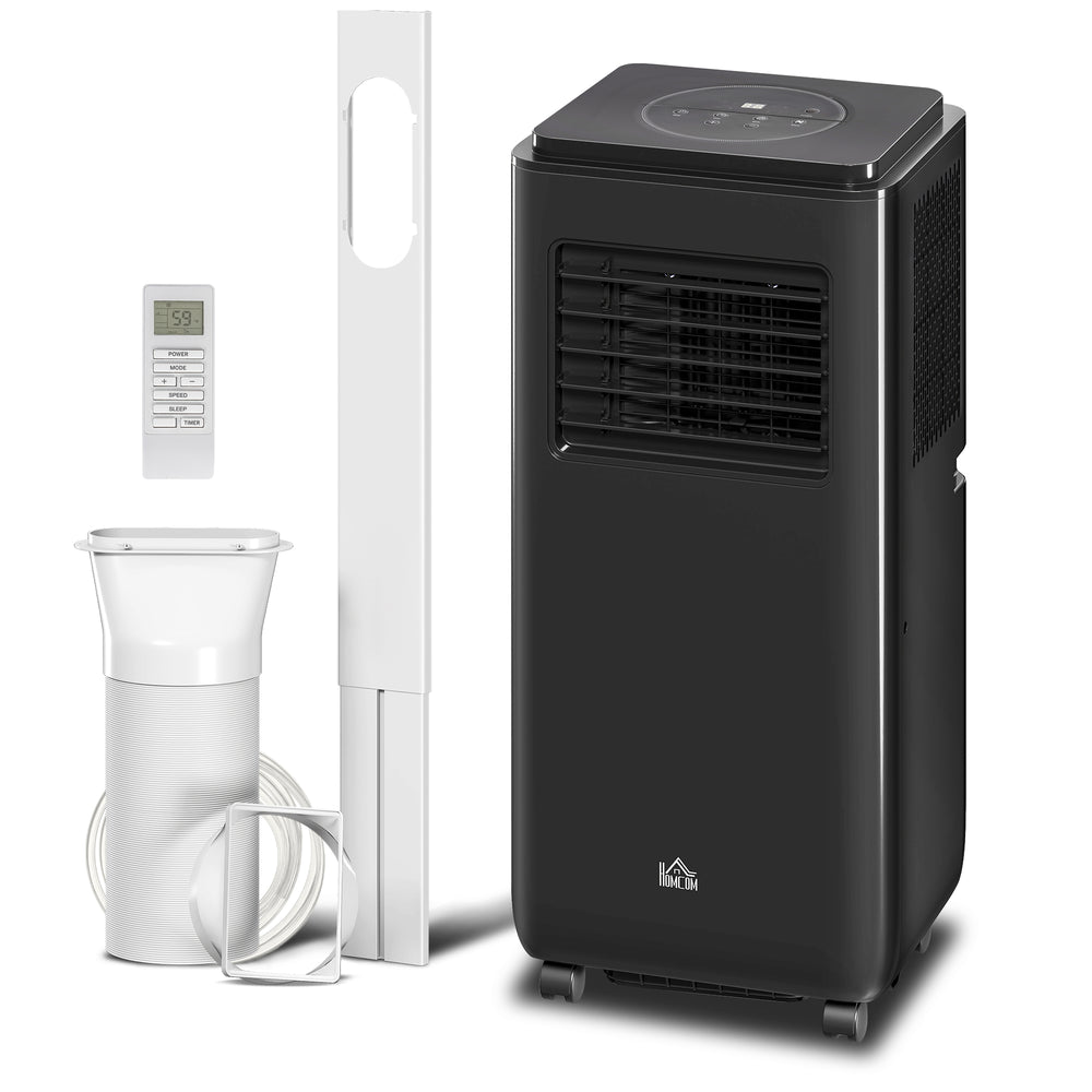 8,000 BTU Portable Air Conditioner, 345 sq ft (32 m²), Dehumidifier, Fan, Auto Sleep Mode, 24-Hour On/Off Timer, Window Kit, Black