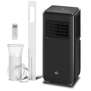 8,000 BTU Mobile Air Conditioner 345 Sq. Ft., Dehumidifier Fan Auto Sleep with 24H On/Off Timer, Window Kit, Black
