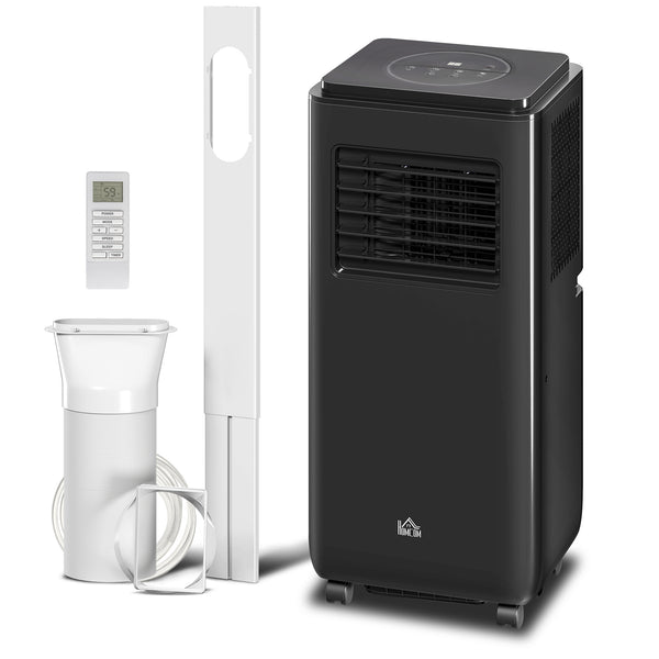 8,000 BTU Mobile Air Conditioner 345 Sq. Ft., Dehumidifier Fan Auto Sleep with 24H On/Off Timer, Window Kit, Black