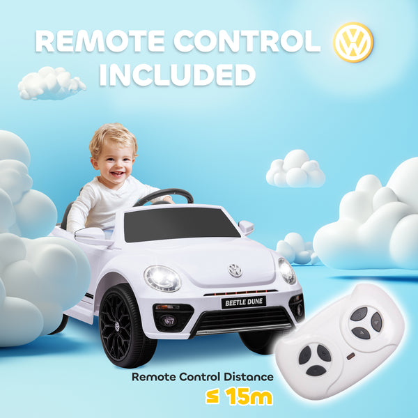 Volkswagen Beetle 12V with remote control, white