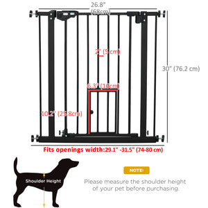 Extra Wide Pressure Fit Retractable Gate with Pet Door