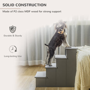 Dog stairs with non-slip mat, 40 x 59 x 54 cm, grey