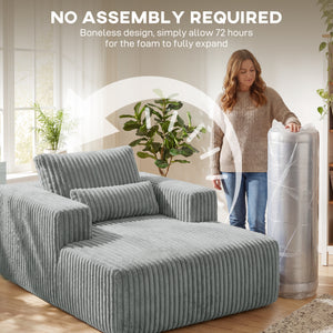 Sofa bed with pillow, single seat, grey