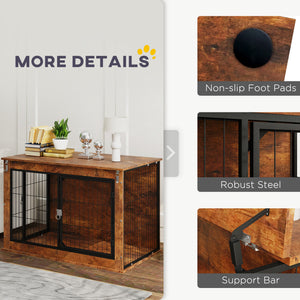 Crate with hinged lid and 2 doors, rustic brown