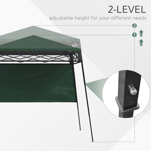 7 x 7 Folding Garden Canopy with Backpack and Adjustable Feet, Green