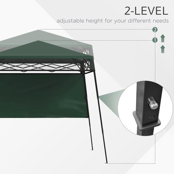 7 x 7 Folding Garden Canopy with Backpack and Adjustable Feet, Green