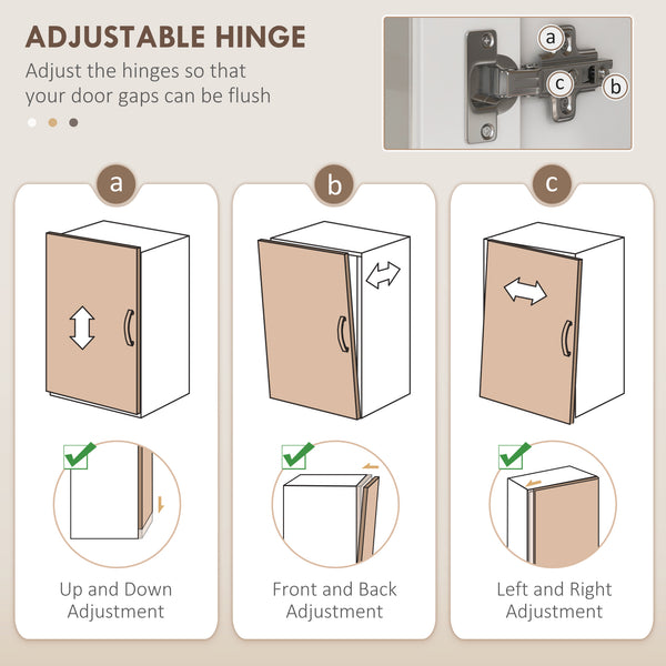 Kitchen cabinet with charging station and 2 tilting cupboards, white