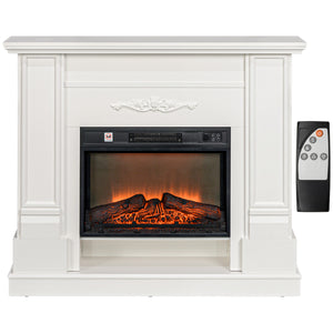 46" 1400W Electric Fireplace with Mantel and Shelf, White
