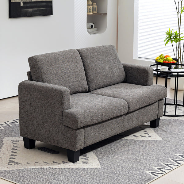 2-seater sofa with removable cushions, solid wood frame, dark gray