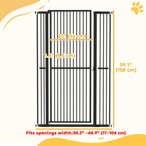 Extra-tall pet gate, black