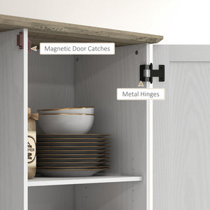 Storage unit with door shelves and adjustable shelves, cream white