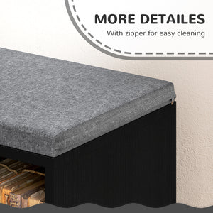 Bookcase with 5 compartments and padded reading corner, aged black