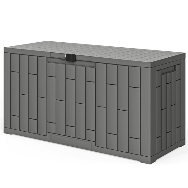 227 Litre (60 Gallon) Lockable, Splashproof, UV Resistant Outdoor Resin Storage Box.