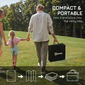 Reversible Outdoor Patio Rug, 6' x 9' Plastic Mat for Garden, Patio, Beach, Camping, Gray and White