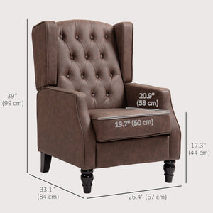 Modern faux leather accent chair with thick padding, brown