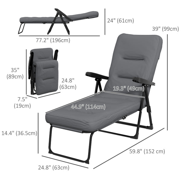 Garden armchair with padded cushion, light grey