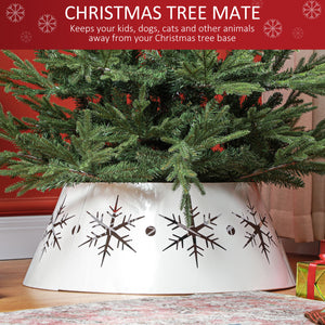 26" Christmas Tree Skirt with White Snowflake Pattern