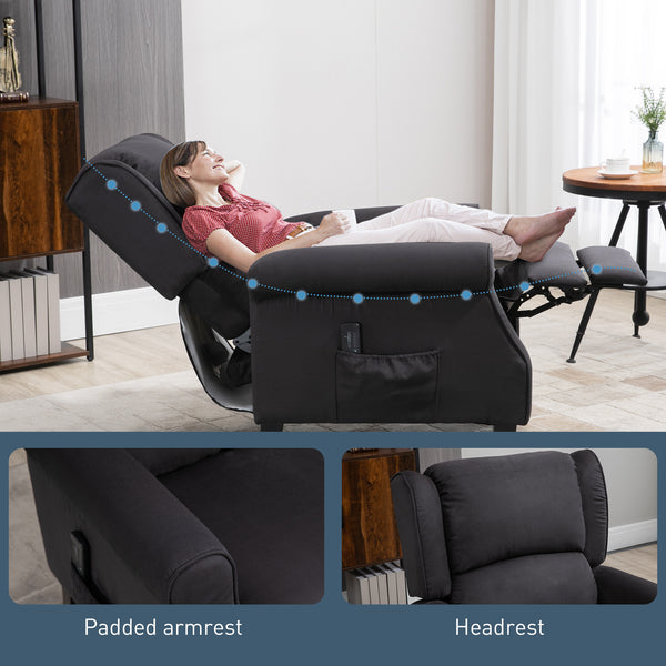 Black Reclining Massage Chair with Lift Back