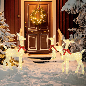 Set of 3 illuminated Christmas reindeer