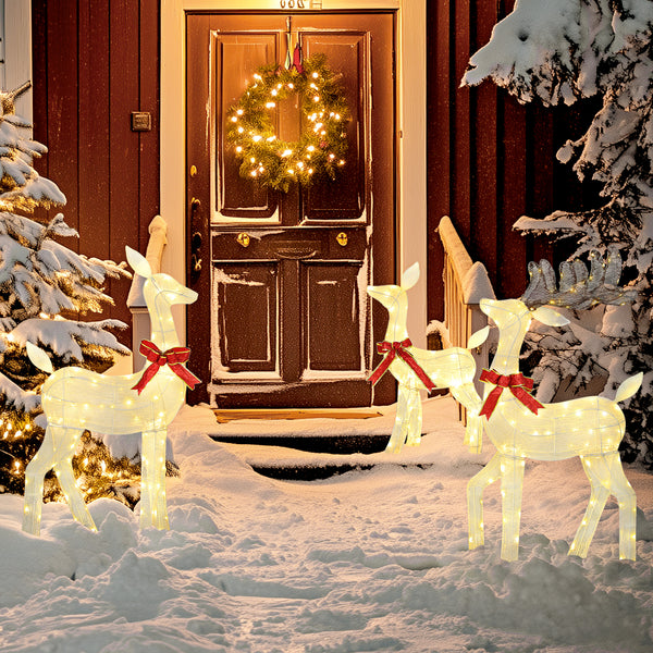 Set of 3 illuminated Christmas reindeer