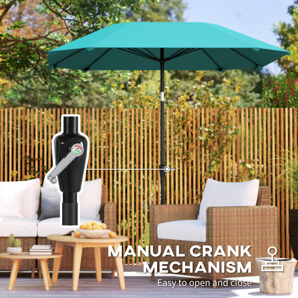 7.6-foot aluminum patio umbrella, sky blue
