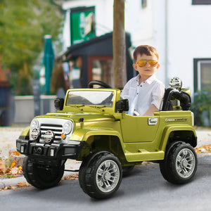 12V electric jeep with remote control, green