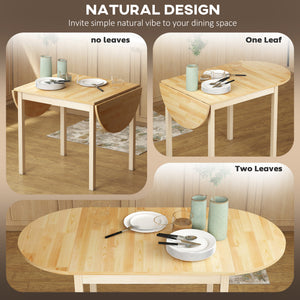 Drop-leaf kitchen table for small spaces, natural