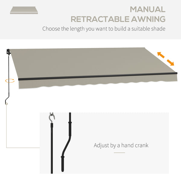 13 x 9.8 ft retractable awning, light gray
