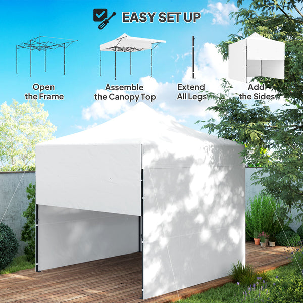 10 x 10 folding tent with awning and side walls