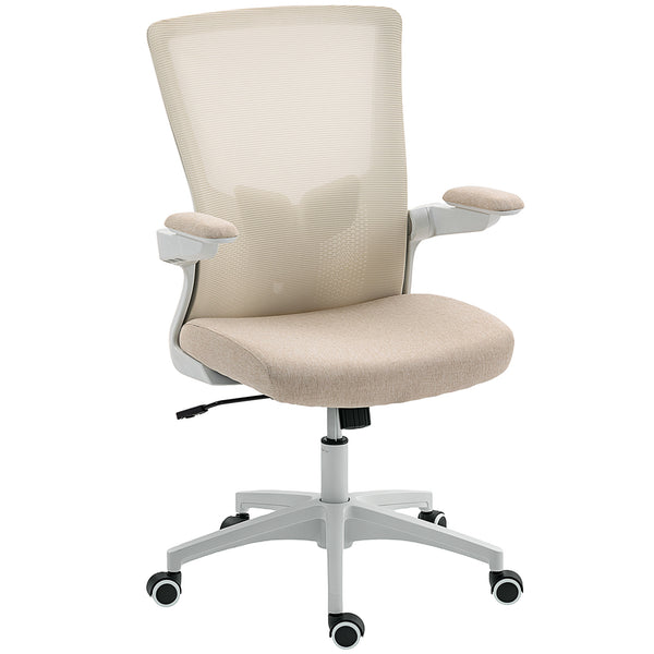 Ergonomic office chair with lumbar support, beige