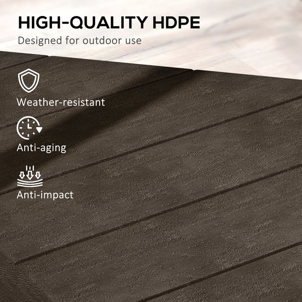 Offset parasol base with weight for outdoor parasol, capacity 60 kg (water) or 79 kg (sand), brown